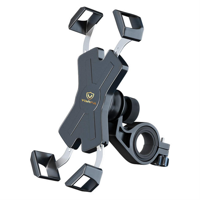 New Bike Phone Mount with Stainless Steel Clamp Arms Anti Shake and Stable 360° Rotation